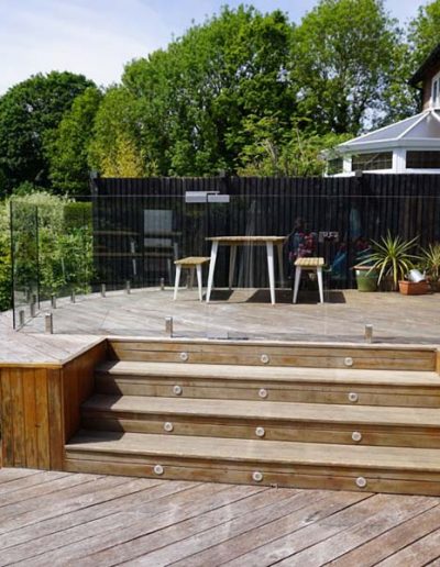 Glass decking fence