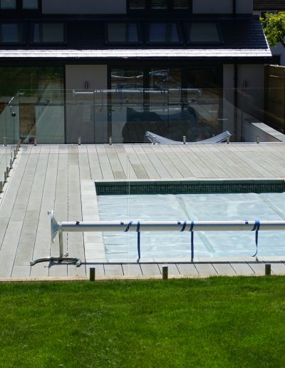 3/4 perimeter frameless glass pool barrier